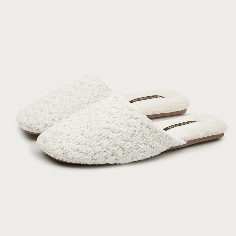 Elegant Soft Solid Color Warm Indoor Slippers