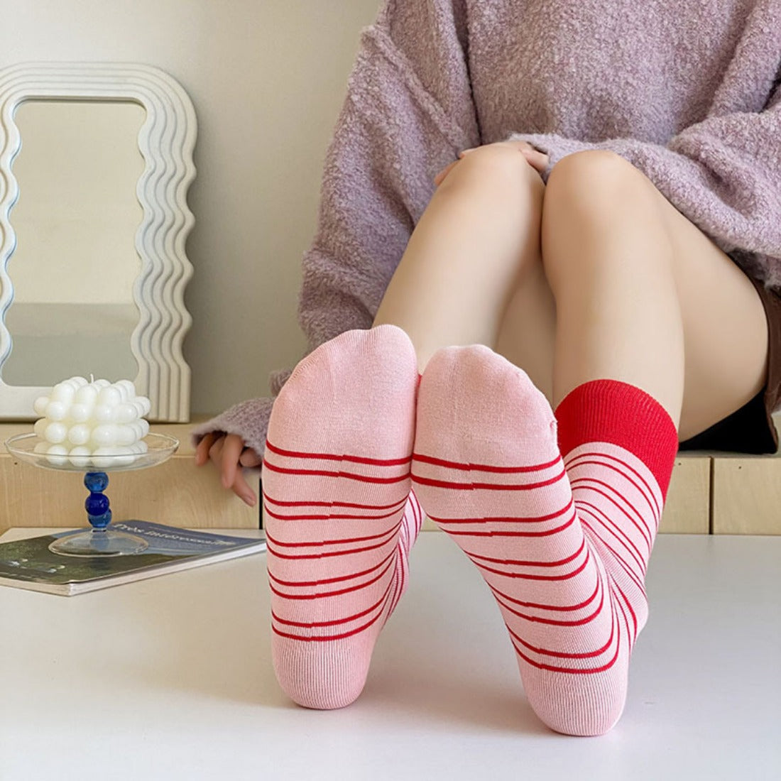 Rufia - Contrast Stripe Mid-Calf Socks