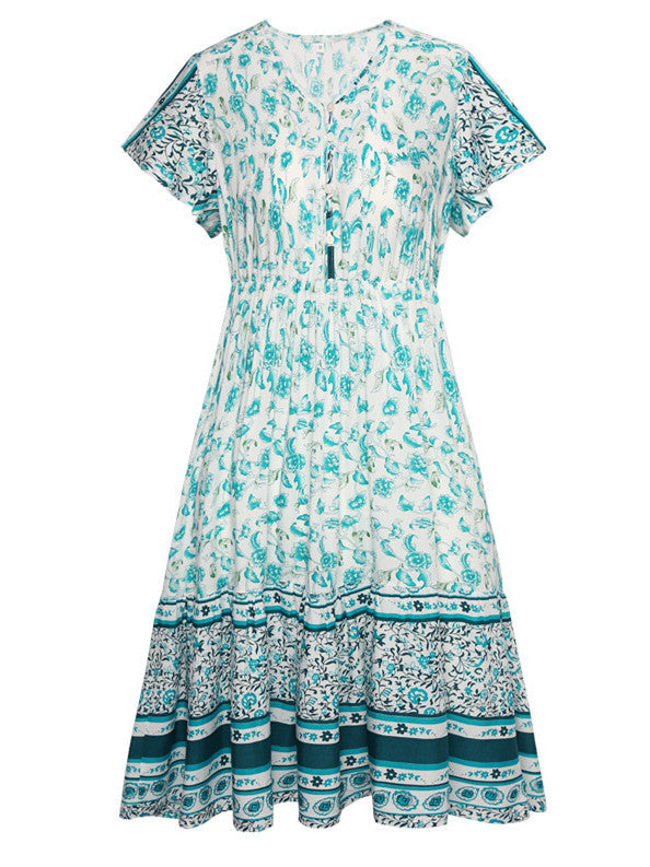 Spring And Summer Women'S Holiday Printed Skirt Bohemian Dress