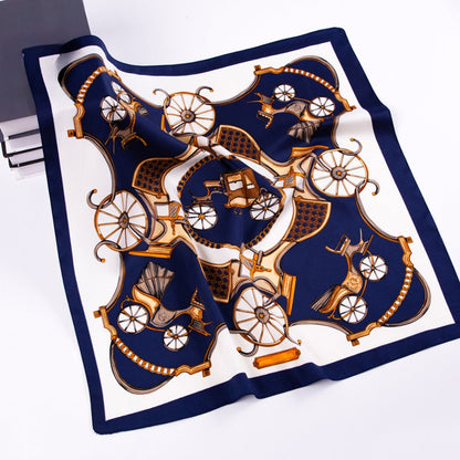Scarvii - Pumpkin Carriage Print Square Scarf - Vintage &amp; Playful