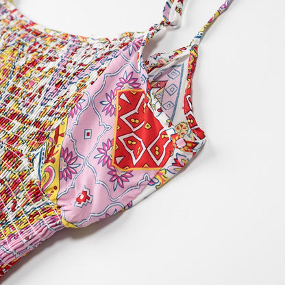 Troposa - Boho Print Top And Pants Set - Colorful &amp; Chic