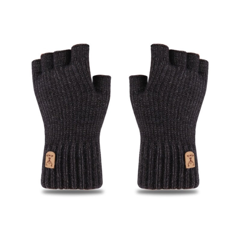 Men's Half Finger Knitted Gloves