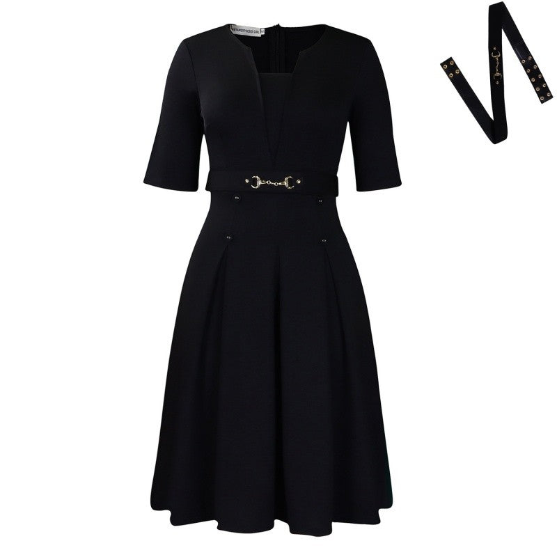 Commute Solid Plus Size Dress