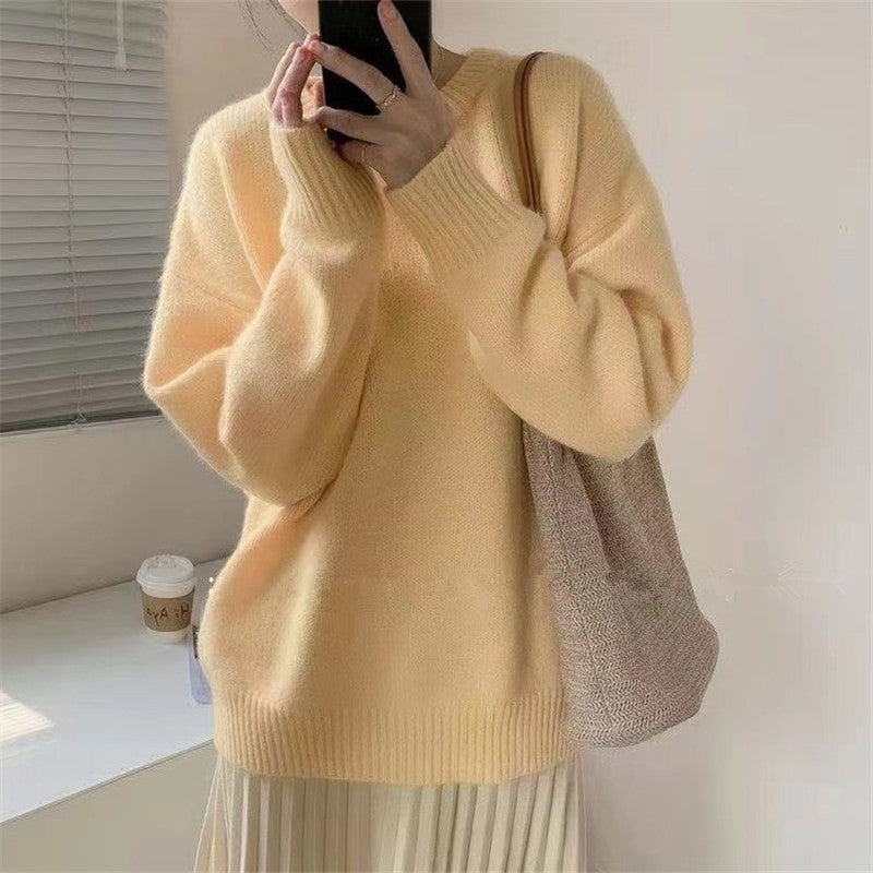 Women's Double Zipper Knit Cardigan Loose Fit Casual Sweater