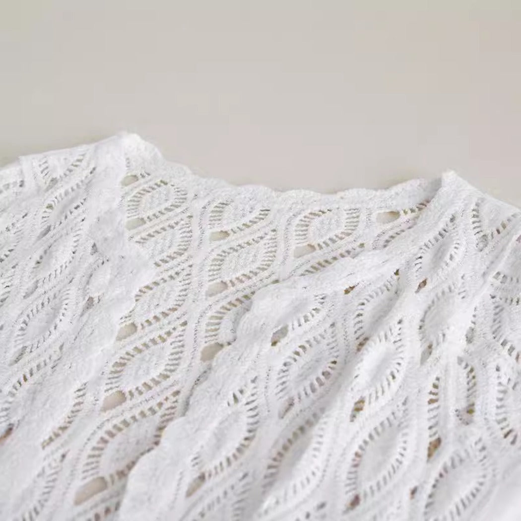 Crosa - Diamond Crochet Cardigan – All-Season Lace Cover-Up