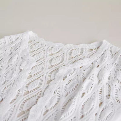 Crosa - Diamond Crochet Cardigan – All-Season Lace Cover-Up