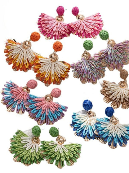 Earwish - Boho Woven Flower Earrings