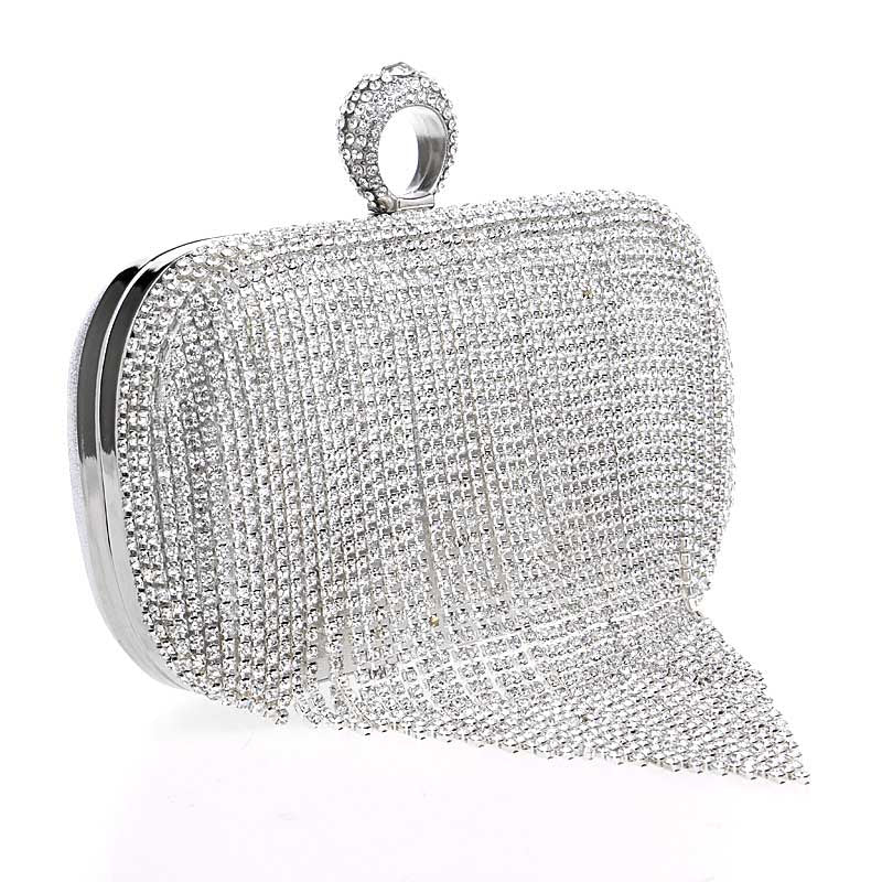 Rhinestone Tasseled Party Handbag