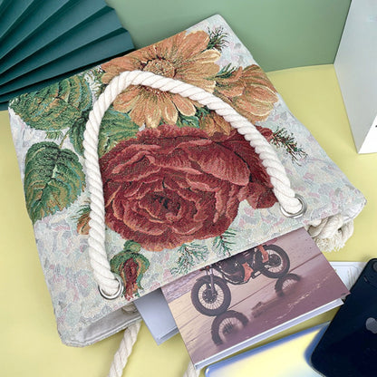 Cosbai - Red Peony Flowers Tote Bag - Charming &amp; Durable