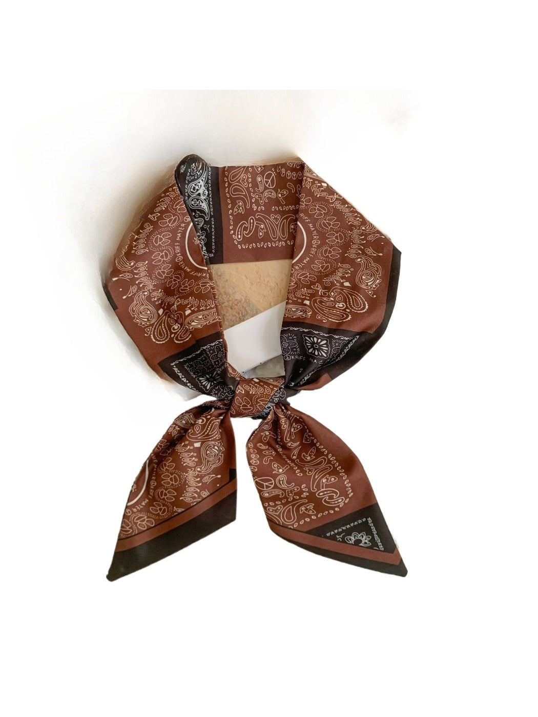 Haila - 33" Vintage Paisley Slim Scarf - French Elegance