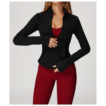 Solid Color Slim Fit Fleece Jacket