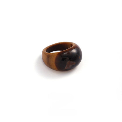 Simple Natural Stone Single Ring