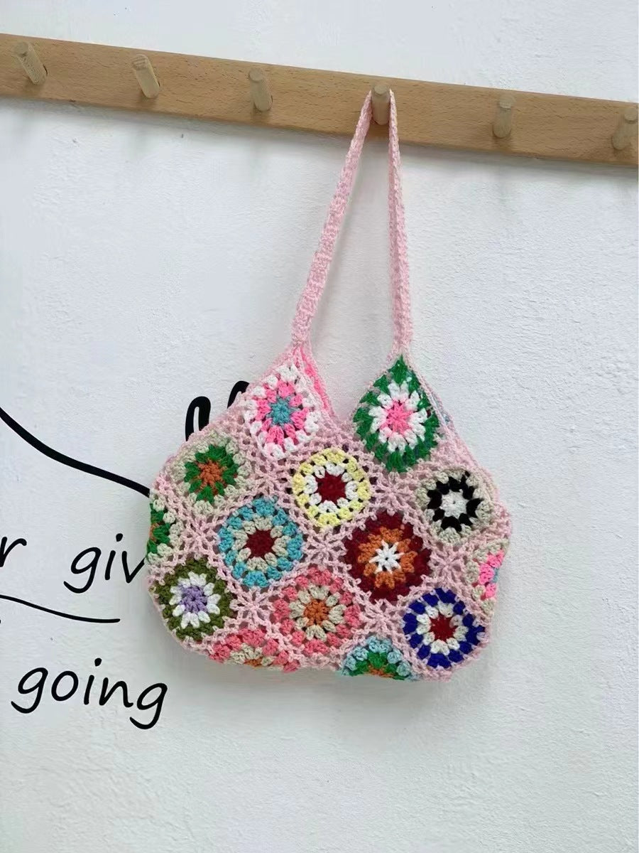 Crochet Granny Square Bag Ethnic Pattern Bag