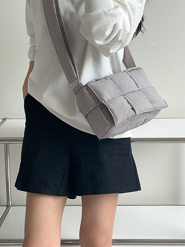 Adjustable Split-Joint Padded Woven Crossbody Bags