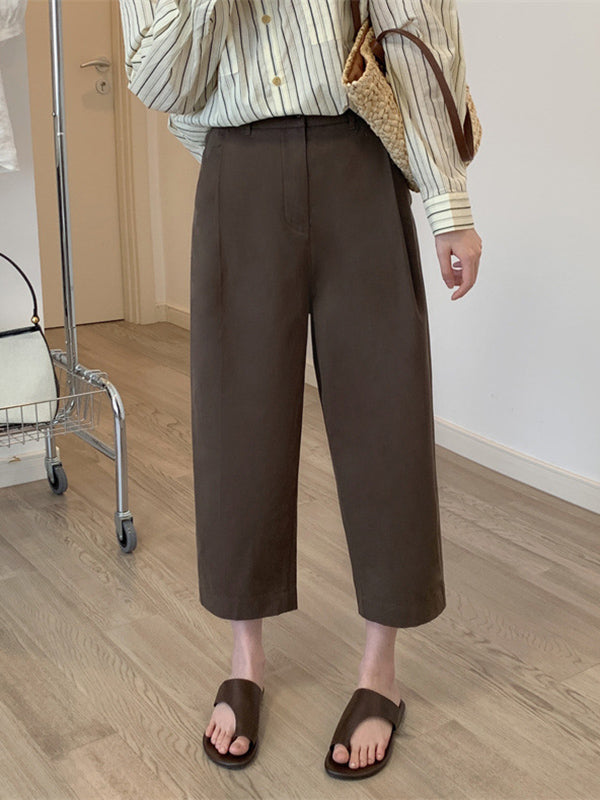High Waisted Loose Solid Color Casual Pants Bottoms