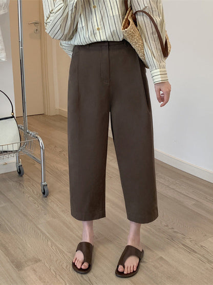 High Waisted Loose Solid Color Casual Pants Bottoms