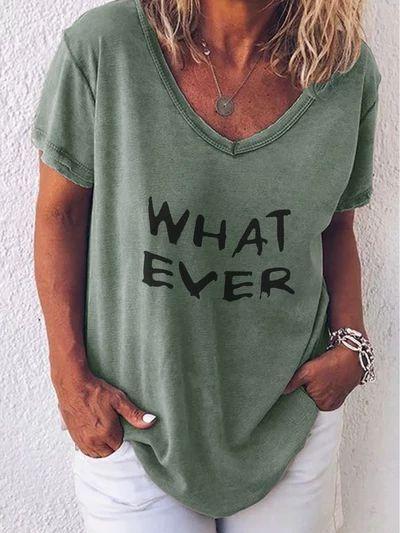 T-Shirt With Short Sleeve And Round Collar Printed Letters