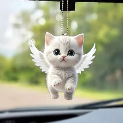 Blue Cat Car Interior Keychain Bag Hanger