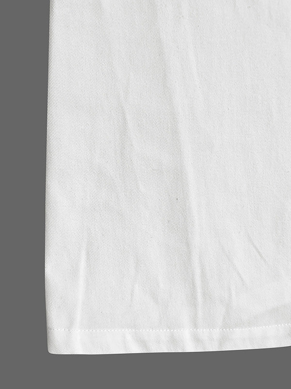 High Waisted Loose Drawstring Pleated Cotton Pants