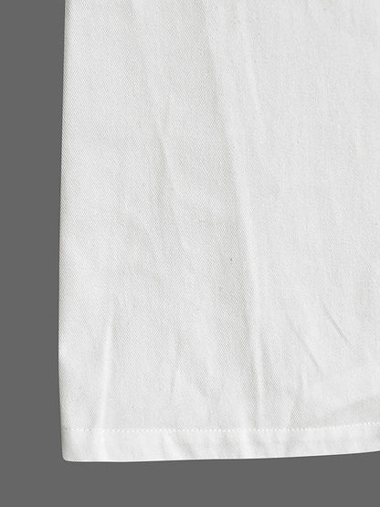 High Waisted Loose Drawstring Pleated Cotton Pants