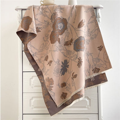 Jacquard Fringed Cashmere-Like Scarf