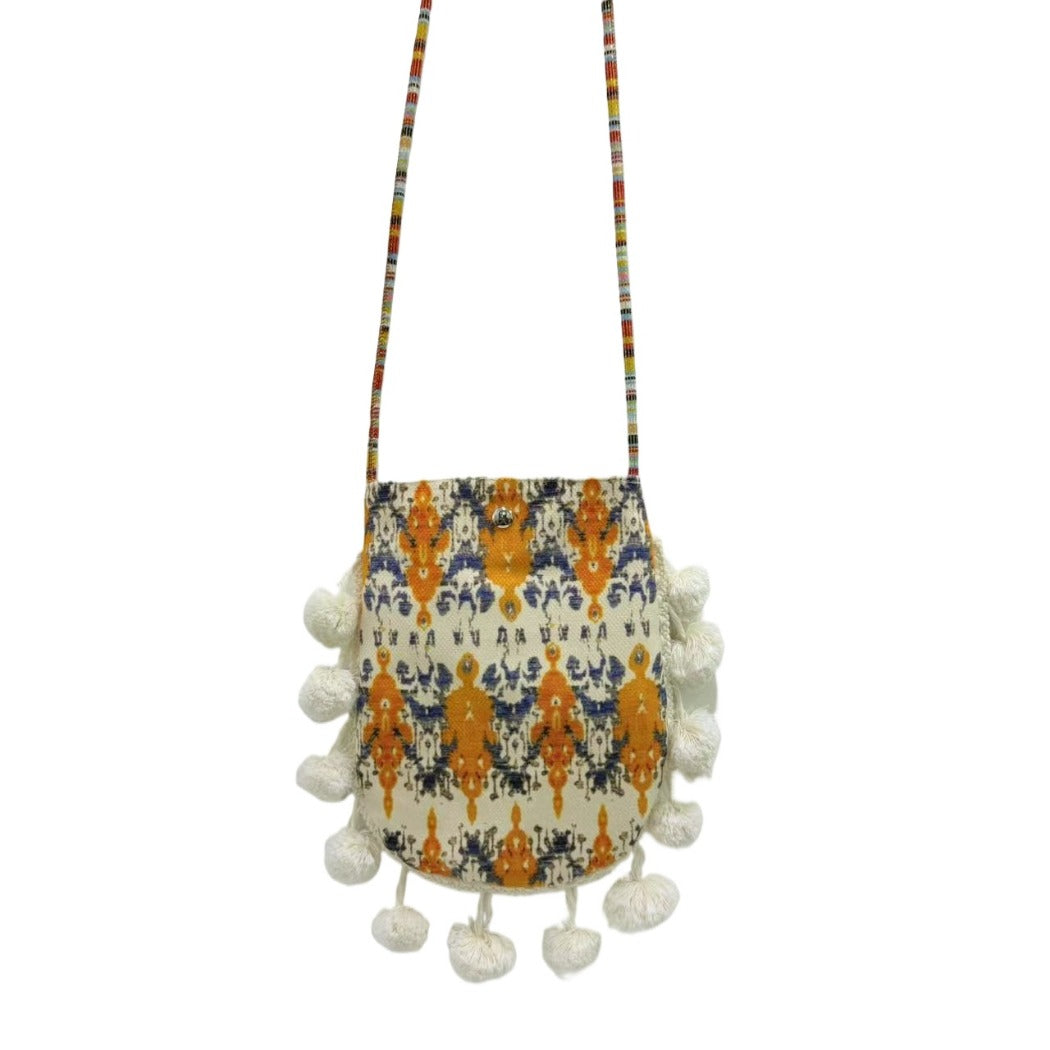 Cosbai - Retro Atlas-Pattern Knit Shoulder Bag - Vintage &amp; Practical