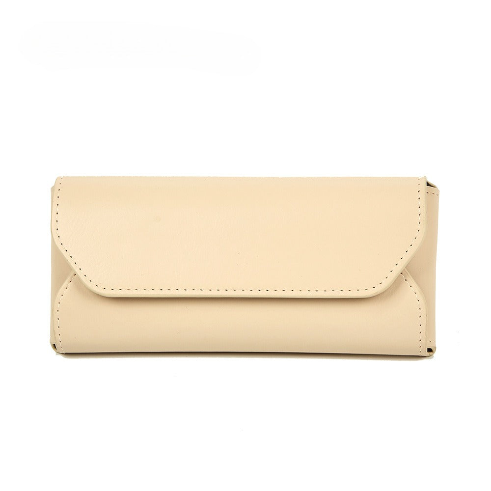 Leather Solid Color Protective Eyeglasses Case