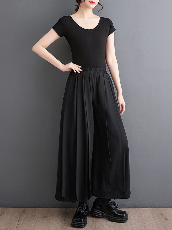 Loose Ninth Pants Pleated Casual Pants Bottoms