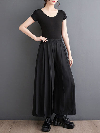 Loose Ninth Pants Pleated Casual Pants Bottoms