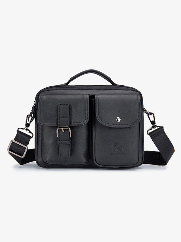 Leather Handbag Business Briefcase Crossbody Shoulder Bag
