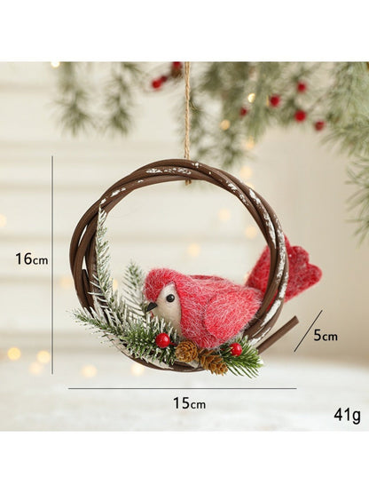 Xris - Classic Red Felt Christmas Tree Decor Hanging Ornaments