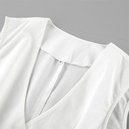Solid Color Suit Vest Shorts Two-Piece Set