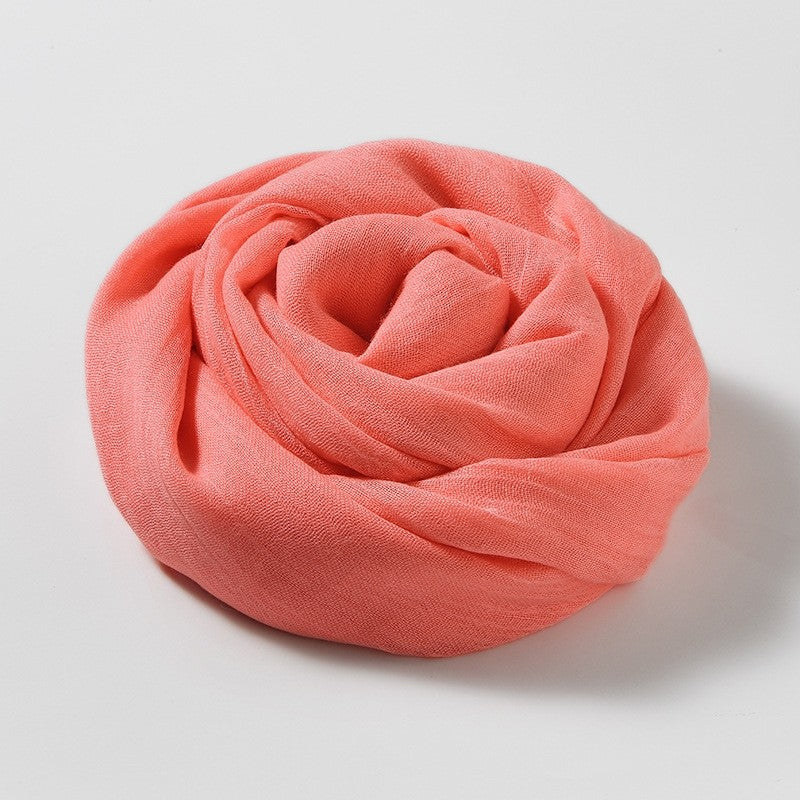 Thin Sun Protection Beach Long Cotton And Linen Scarf