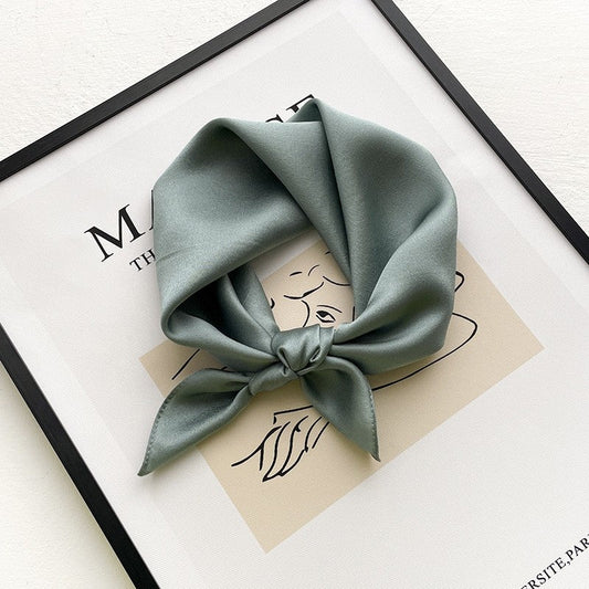 Mulberry Silk  Solid Color  Small Square Scarf