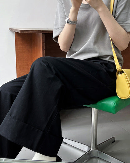 Wide Pants Loose Solid Color Bottoms