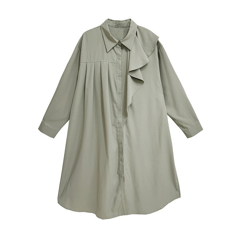 Pleated Contrast Panel Casual Dress