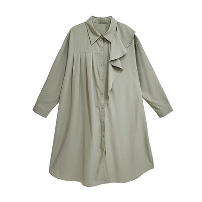 Pleated Contrast Panel Casual Dress