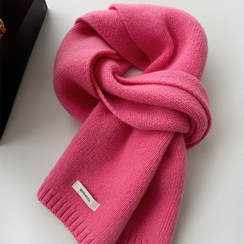 Wool Warm Solid Color Short Scarf
