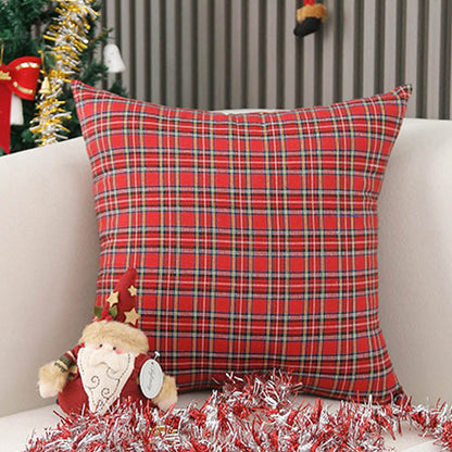 Vintage Christmas Plaid Throw Pillow Covers