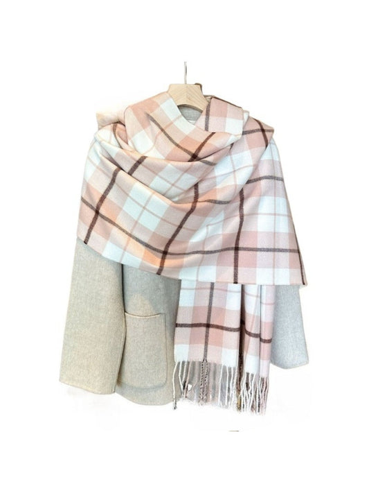 Scarvii - Chunky Plaid and Color-Blocking Winter Scarf for Women
