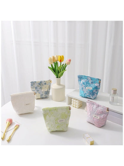 Cosbai - Coin Purse &amp; Cosmetic Bag with Floral Prints - 2 Sizes