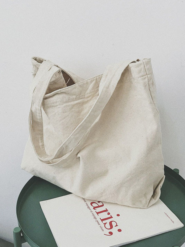 Simple Solid Color Canvas Bag