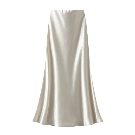 Long Satin Mermaid Pencil Skirt
