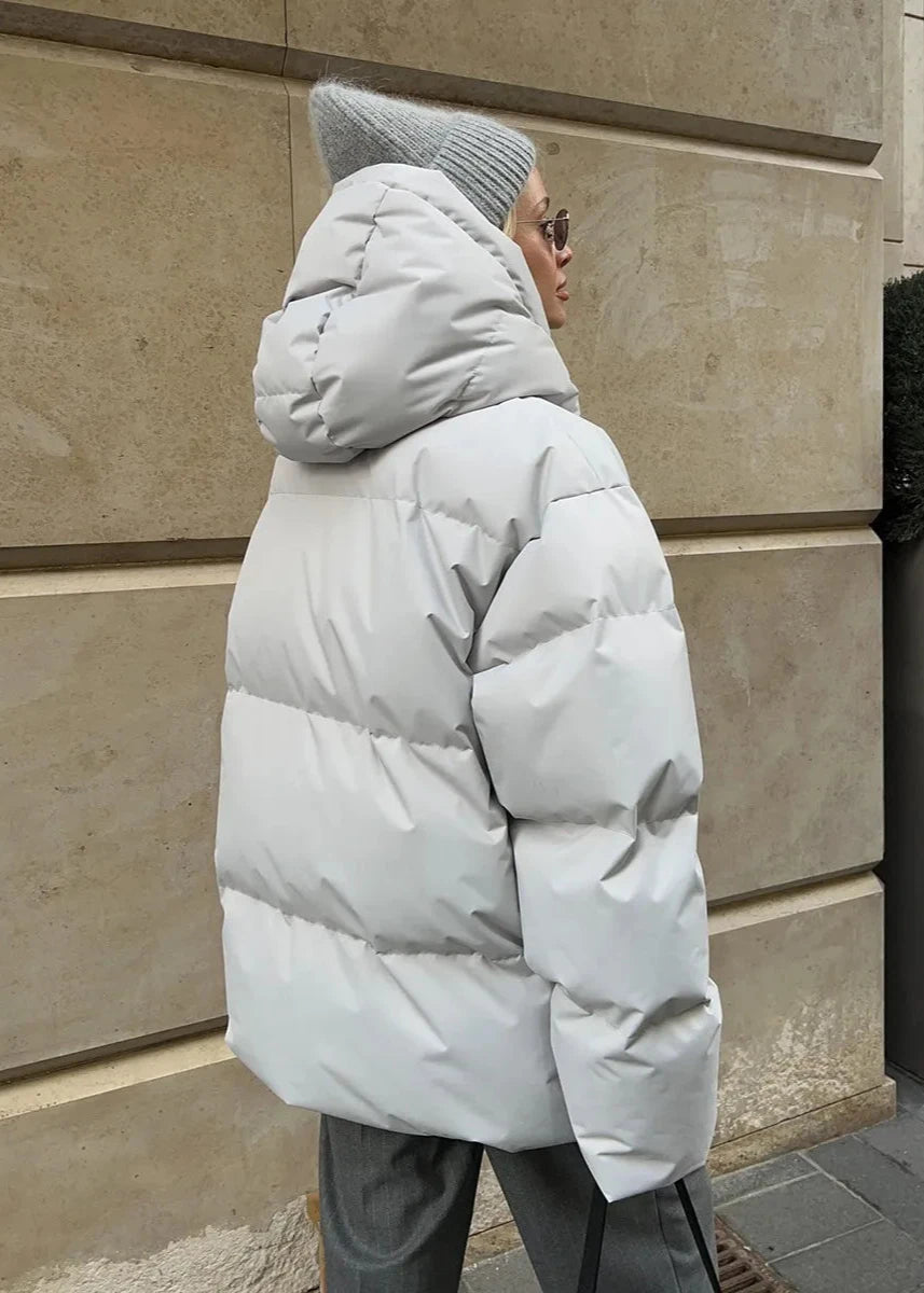 Oversized Cotton Blend Puffer Jacket Casual Winter