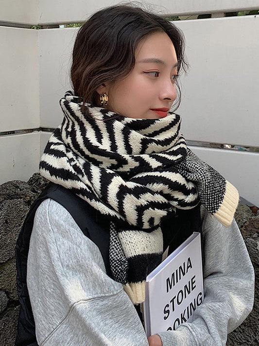 Zebra Printed Split-Joint Stylish Warm Scarf