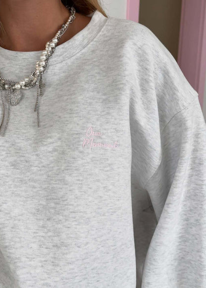Oversized Gray Sweatshirt Casual Long Sleeve Pullover