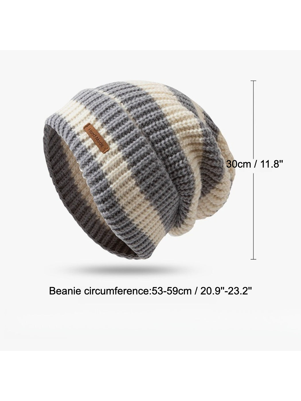 Haila - Cozy Striped Knitted Beanie for Women