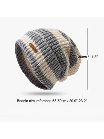 Haila - Cozy Striped Knitted Beanie for Women