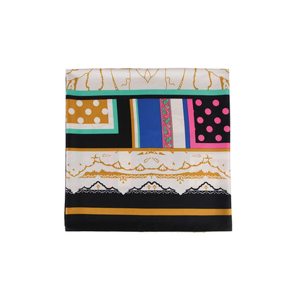 Color-Block Contrast Color Polka-Dot Printed Shawl&Scarf