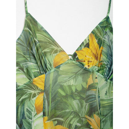 Troposa - Backless Mini Dress - Floral &amp; Leopard &amp; Leaf